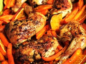 Pollo a la naranja al horno