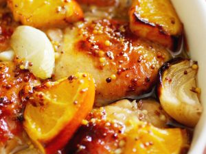 receta de pollo con naranja y miel